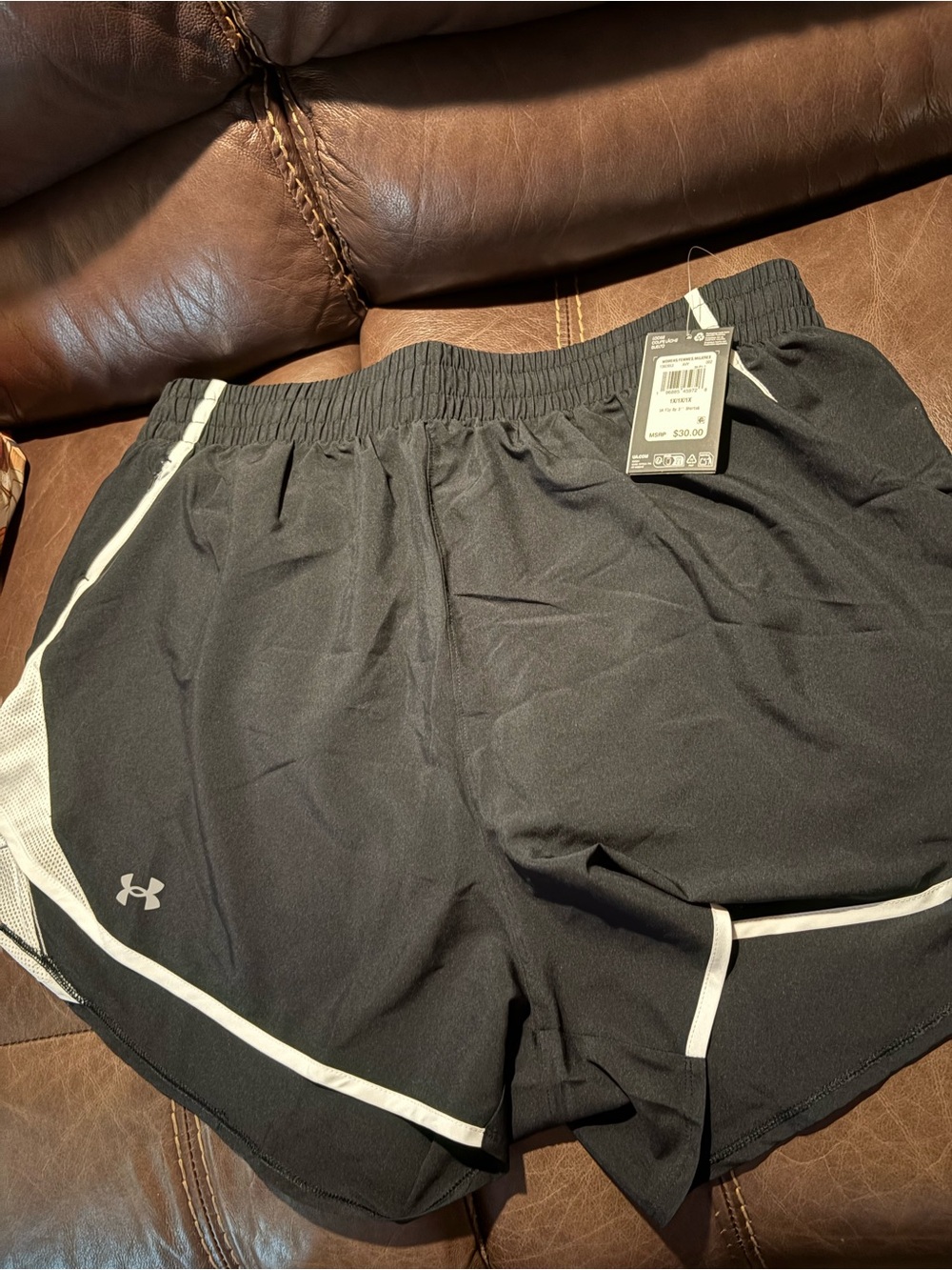 Under Armour Women's Black Shorts with White Piping